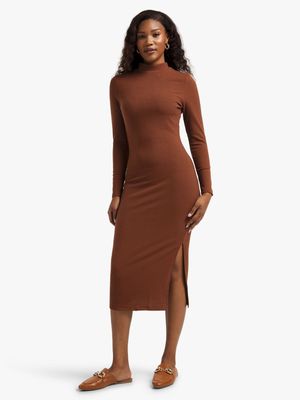 Jet Women's Chocolate Ribbed Dress