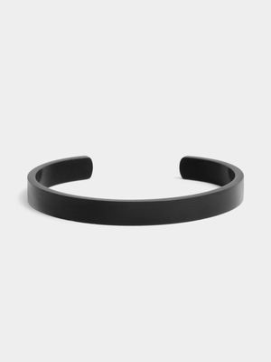 Gents Stainless Steel Black 8mm Cuff