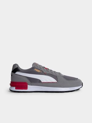 Mens Puma Graviton Grey/Red Sneaker