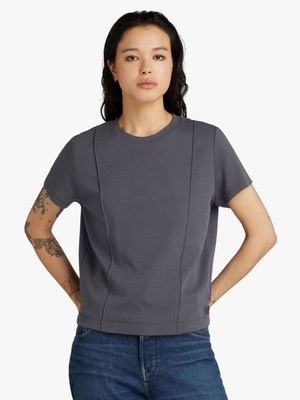 G-Star Women's Pintucked Tapered Grey T-Shirt