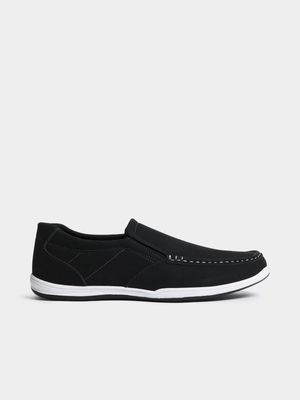 Jet Men's Black Casual Slip On Sneakers