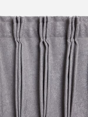 Jet Home Charcoal Chloe Blockout Taped Curtain 230x218