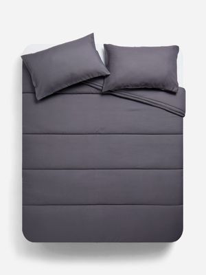 Jet Home Charcoal Comforter Set Single 3/4
