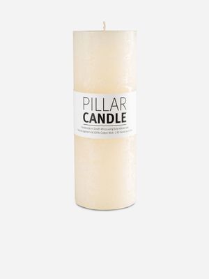 pillar candle rustic cream 7.3x20cm