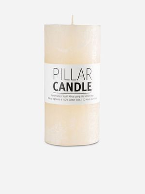 pillar candle rustic cream 7.3x15cm