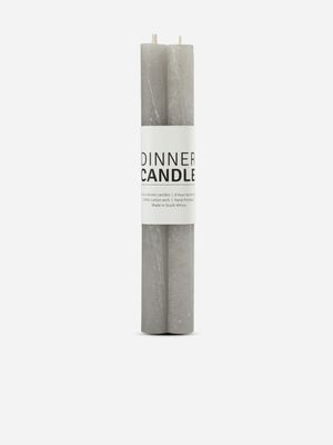 dinner candle rustic 4 pack grey