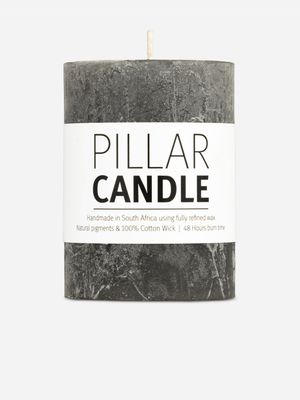 pillar candle rustic anthracite 7.3x10cm