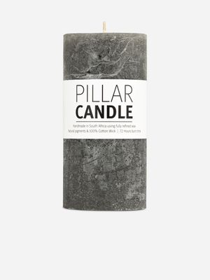 pillar candle rustic anthracite 7.3x15cm