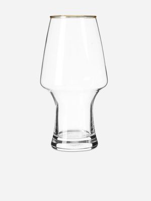 glamour beer glass w/gold rim 565ml