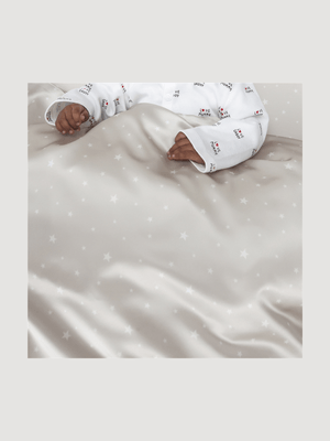 silk baby duvet cover champagne star