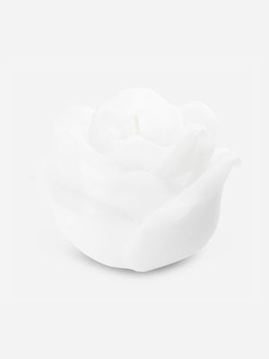 rose candle large white 12x9cm