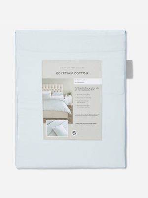 Gold Seal Certified Egyptian Cotton 600 Thread Count Duvet Cover Set Light Blue