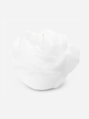 rose candle medium white 10x7cm