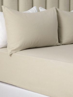 Cotton Winter Bedding Fitted Sheet Natural