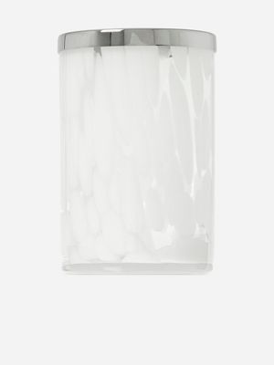 Tooth Brush Holder White Speckle Glass