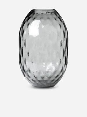 Quilt Pattern Oval Glass Vase Short 29 x 19cm