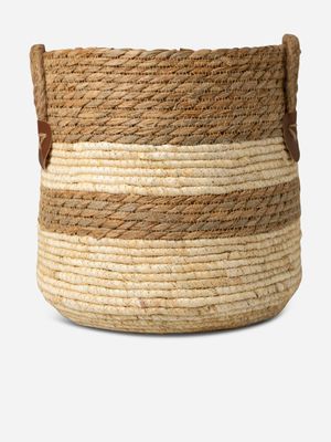 Seagrass & Maize Basket Neutral 28 x 31cm