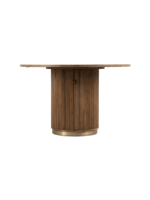 Tyra Storage Dining Table round Walnut 120cm