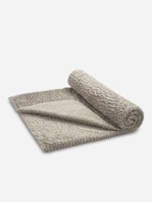 Textured Fluffy Mink Throw 130x180 Taupe