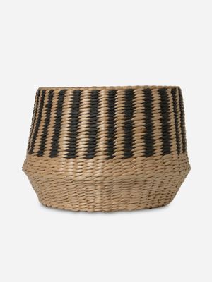 Black & Natural Storage Basket 23 x 29cm