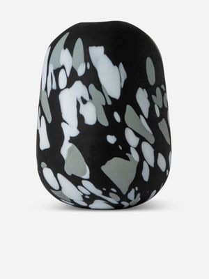 Black Spotty Artisanal Vase 25 x 19cm