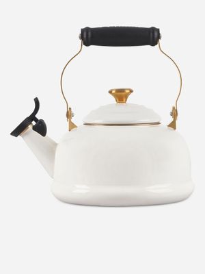 le creuset whistling kettle classic white