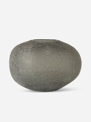 Grey Cut Pattern Artisanal Vase Medium