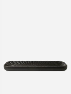 Carved Wood Tray Black