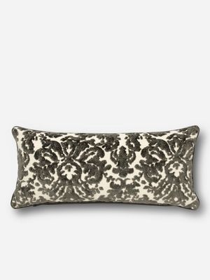 Velvet Damask Scatter Cushion Grey 30x65
