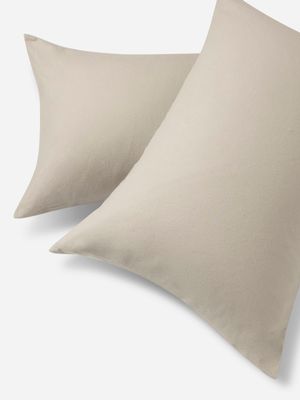 Cotton Winter Bedding Pillowcase 2 Pack Natural