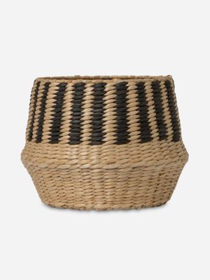 Black & Natural Storage Basket 20 x 21cm