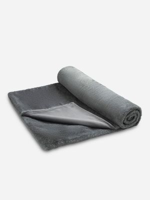 Heathered Faux Fur Blanket Greys 150x240
