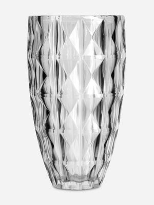 V-Shape Facetted Crystal Glass Vase 27.3cm