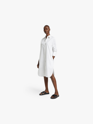 Cotton Midi Shirt Dress