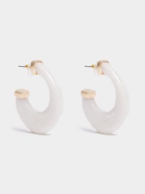 Marble Stone Hoop Earrings