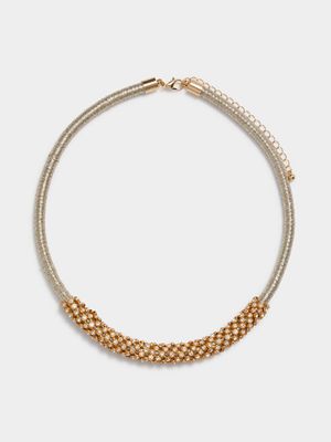 Woven Diamante Choker - Jewellery