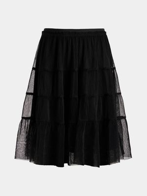 Older Girls Pleated Mesh Skirt