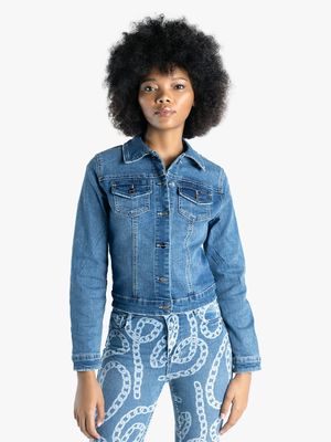 Sissy Boy Denim Jacket with Back Diamanté Logo