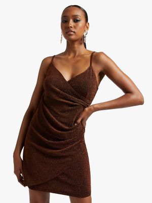 Draped Bodycon Shimmer Dress