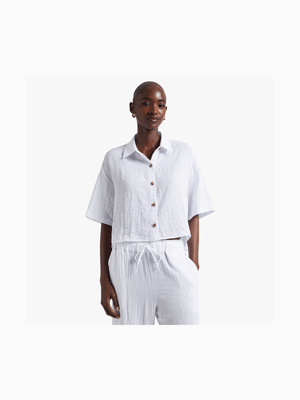 Linen-like Button Down Shirt