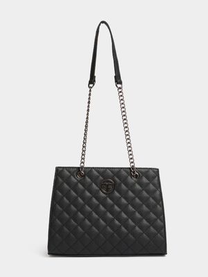 Chain Strap Quilted Shopper Bag