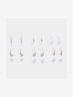 6 Pack Assorted Drop & Hoop Earrings