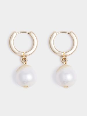 Fresh Water Pearl Drop Gold Plated Earrings