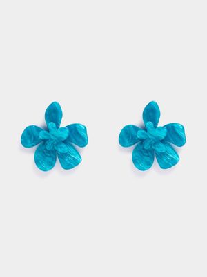 Large Resin Flower Drop Earrings