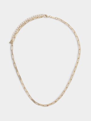 Gold Plated Oval Link Chain Necklace