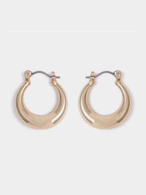 Half Tubular Gold Plated Hoop Earrings