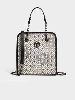 Monogram Print Mini North South Shopper Bag