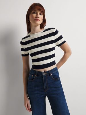 Stripe Short Sleeve Knit