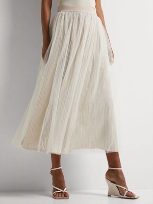 Tulle A-Line Maxi Skirt