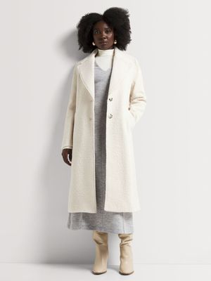 Longer Length Lined Wool-like Coat